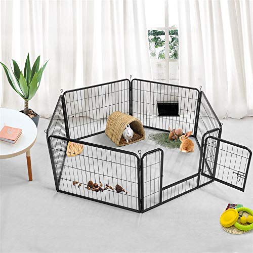 Yaheetech 6 Piezas Valls para Perros Parque Jaula Mascota Corral Plegable 60 X 80cm