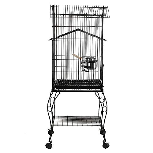 Yaheetech Jaula para Pájaros Jaula con Ruedas Soporte Comedero 59 x 59 x 139,5 cm