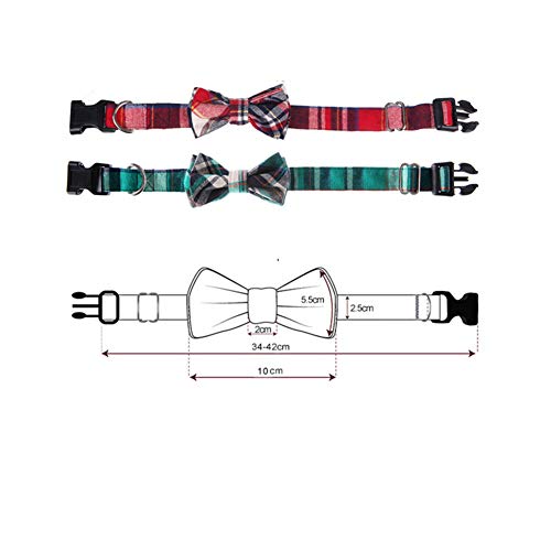 Yih Vane Collar de Corbata de Lazo de Perro Grande a Cuadros - Rojo