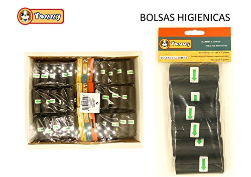 YOMMY® Bolsas para excrementos de perro 24/48/72 Rollos Total 360/720/1080 Bolsas Poop Bag para Perro Mascotas Animales Domésticos YM-0296 (360, Negro)