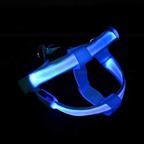 Yosoo Glow LED de flash Dog Walking cinturón arnés correa Tether Pet luminoso cuello de seguridad para grandes y medianas perros