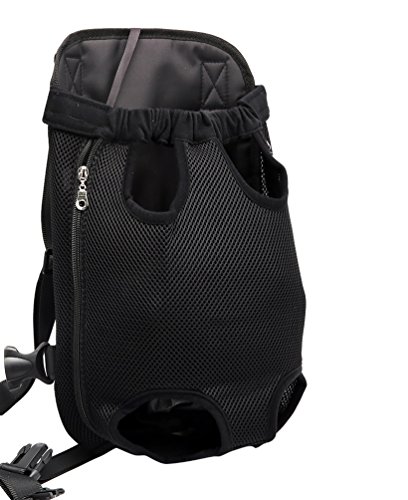 YOUJIA Mochila Bolsa para Perro Gato Mascota, Bolsa de Transporte con Gancho y Correa Ajustable Negro, XL (41*24cm)