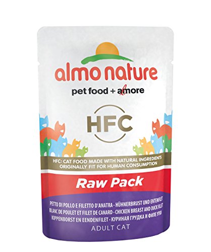 almo nature Cat Food Classic Raw Pack Bolsa Pecho de Pollo y Pato Filete de