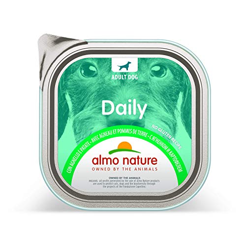 Almo Nature - Menú Diario para Perro sin paté de Grano con Cordero y Patatas, 300 g, 9 Unidades