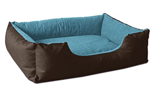 BedDog® LUPI colchón para Perro S hasta XXXL, 24 Colores, Cama para Perro, sofá para Perro, Cesta para Perro, L marrón/Azul