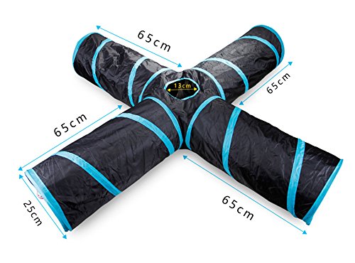 beststar - Túnel de 4 vías para Gato, Grande, para Interiores y Exteriores, Plegable, con Bolsa de Almacenamiento para Gato, Perro, Cachorro, Gatito, Conejo, 81266