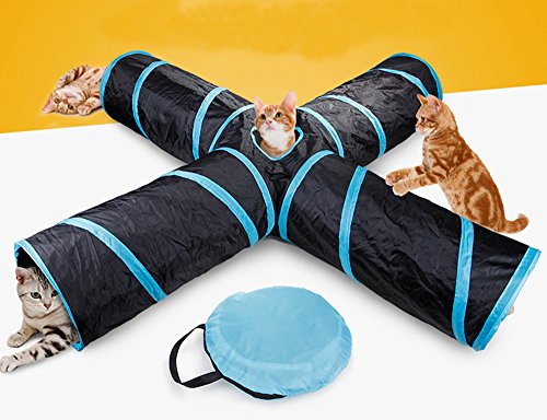 beststar - Túnel de 4 vías para Gato, Grande, para Interiores y Exteriores, Plegable, con Bolsa de Almacenamiento para Gato, Perro, Cachorro, Gatito, Conejo, 81266