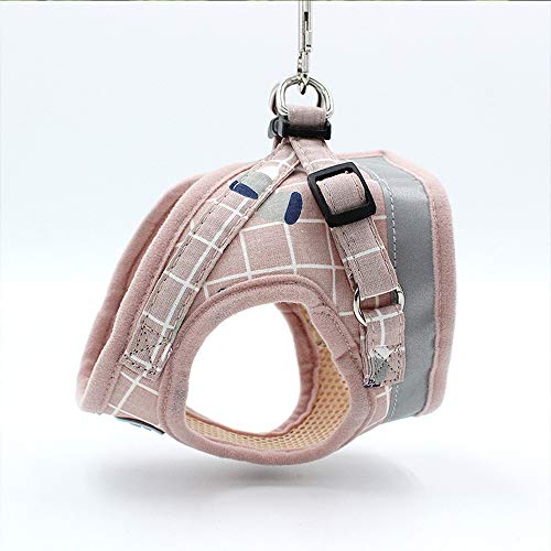 BLEVET Arnés Reflector Respirante Pequeña Chaleco Arnés Ajustable Mascotas Arnés para Perros Grandes, Cachorros MZ083 (XS, Pink)