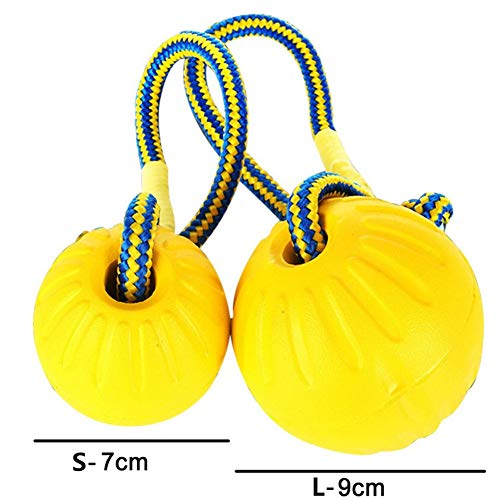 BOENTA Juguete para Mascotas Perro Bola Pelota de Perro en Cuerda Resistente Dientes de Perro de Juguete Pelotas Chuckit para Perros Pet Interactivo Bola l-9cm