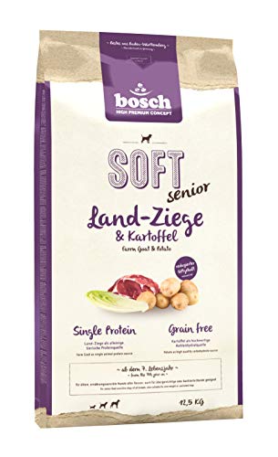 bosch HPC SOFT Senior | Cabra y Patata | comida semihúmeda para perros mayores de todas las razas y perros sensibles desde el punto de vista nutricional | Single Protein | Sin Cereales | 12,5 kg