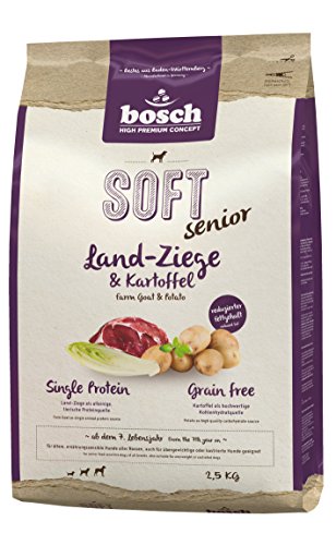 bosch HPC SOFT Senior | Cabra y Patata | comida semihúmeda para perros mayores de todas las razas y perros sensibles desde el punto de vista nutricional | Single Protein | Sin Cereales | 2,5 kg