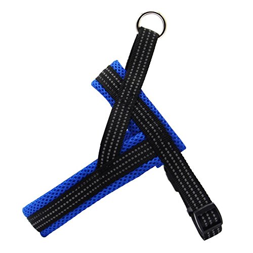 BPS® Arnés Correa para Perros Mascotas Collar Ajustable 4 Tamaños Colores para Elegir para Perro Pequeño Mediano y Grande (M, Azul) BPS-3882A