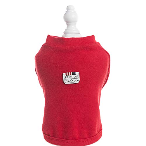 Camisetas para Cachorro de Perro Gato Pequeño/Camisa Básica para Perros Ropa - Colores Puros Azul Marino Rojo Vino Amarillo Moderno Solo para Cachorros de Perros Gatos Pequeños - Peso 1.2-9,0 kg