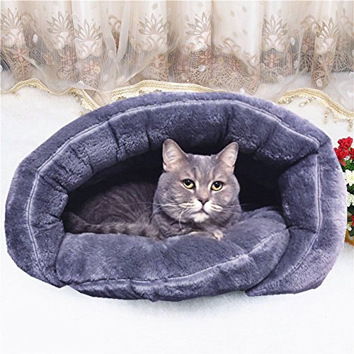 Casa para mascotas con diseño triangular, saco de dormir, lavable, cómoda para acurrucarse, para gatitos, perros y cachorros, un cálido refugio, de GossipBoy