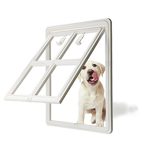 CEESC - 3.ª versión actualizada - Puerta de Perro para Puerta mosquitera corredera, Puerta con Cierre automático para Perros, Cachorros, Gatos, 3 Colores, 5 Opciones