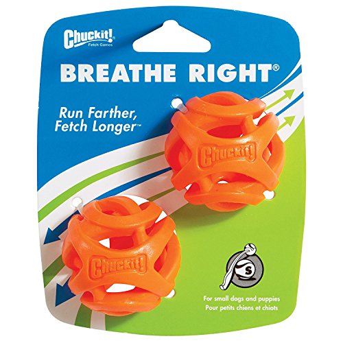 Chuckit! CU31931 Pelotas Breathe Right Fetch Ball Small, 2 Bolas De Entrenamiento para Perros, S