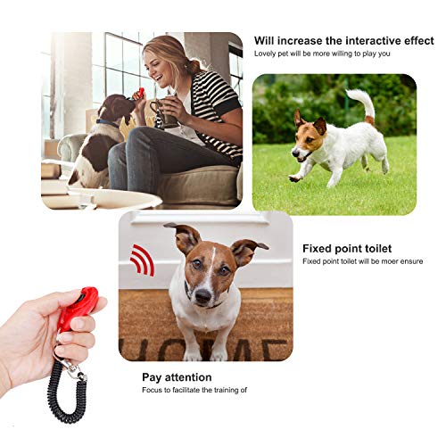 Clicker para Adiestramiento Perro, Multicolor Training Clicker con Correa para la Muñeca para Perros Gato Caballo Pajaros, 4 Piezas Pulsadores