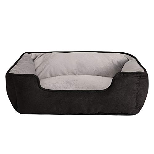 Dibea Cama Perros 2 En 1 Cojín Perros Sofá Perros Tamaño (M) 80X60 Cm Negro-Gris, M, Negro-Gris 1700 g