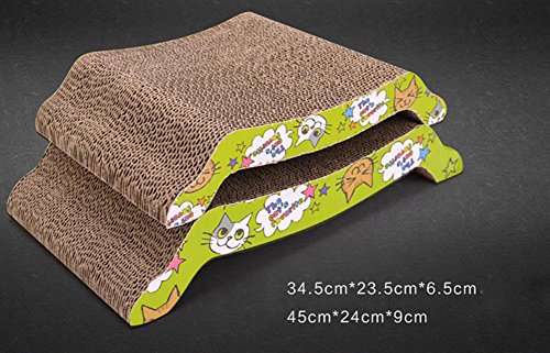 Dosige Juguete del Gato del Animal doméstico M Forma de cartón Corrugado sofá cojín Gato Marco rascador Gato para Gatito Junta Tablero de la Garra Size 34.5x23.5x6.5cm (M Estilo - Trompeta)