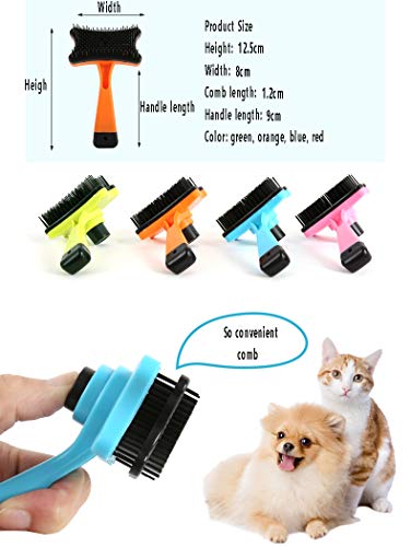 DXIA Cepillo Perros y Gatos para Pelo Largo y Corto, Limpiar Peine y Masaje Cepillo para Mascotas, para Eliminar el Pelo Muerto y la Capa Inferior Reduce de la Pérdida de Cabello (Azul)