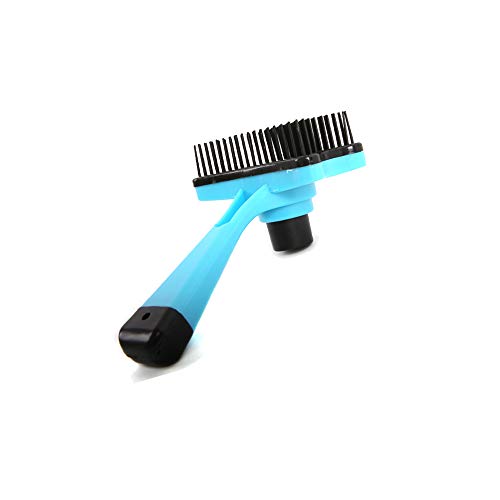 DXIA Cepillo Perros y Gatos para Pelo Largo y Corto, Limpiar Peine y Masaje Cepillo para Mascotas, para Eliminar el Pelo Muerto y la Capa Inferior Reduce de la Pérdida de Cabello (Azul)