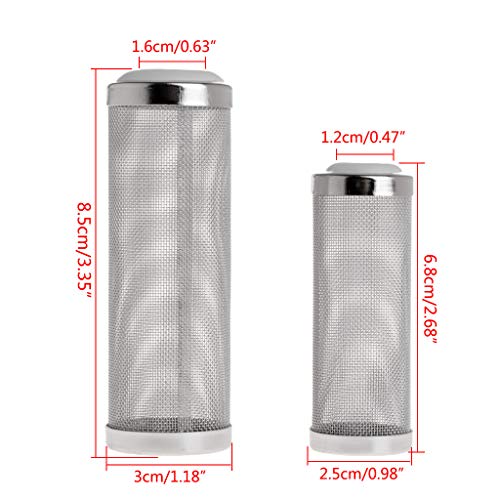 ecmqs acero inoxidable entrada de depósito de peces cubierta para filtro de entrada/filete/gambas protección de entrada de flujo accesorios de filtros de acuario cilindro de gambas, S