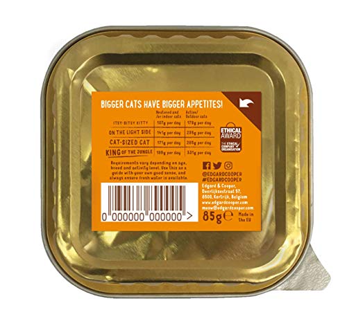 Edgard & Cooper Comida humeda Gatos Adultos sin Cereales, Natural con Pavo Fresco y Gambas. Comida Sana Rica en nutrientes y antioxidantes Naturales Pack tarrinas de 19x85gr