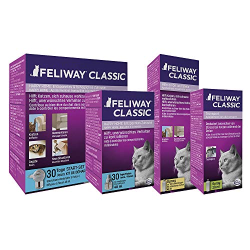 FELIWAY Classic - Antiestrés para gatos - Marcaje con orina, Miedos, Cambios en el entorno, Arañazos Verticales - Pack ahorro 3 recambios 48ml