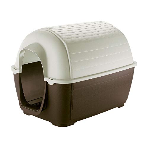 Ferplast Caseta de Exterior para Perros Kenny 03, Resina termoplástica Resistente a los Golpes y a los Rayos UV, Sistema de Drenaje de líquidos, Rejilla de ventilación, 60 x 89 x h 60 cm