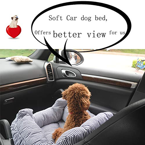 FRISTONE Asiento de Coche para Perro, Impermeable, Asiento Elevador de Seguridad para Mascotas con Bolsillo de Almacenamiento.