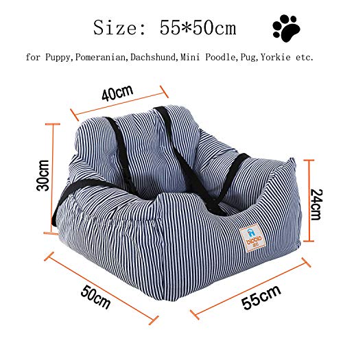 FRISTONE Asiento de Coche para Perro, Impermeable, Asiento Elevador de Seguridad para Mascotas con Bolsillo de Almacenamiento.