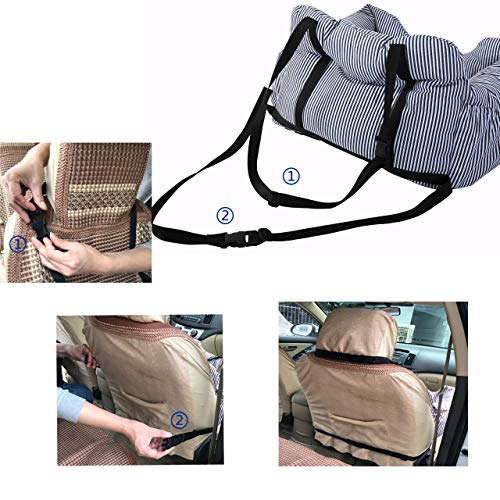 FRISTONE Asiento de Coche para Perro, Impermeable, Asiento Elevador de Seguridad para Mascotas con Bolsillo de Almacenamiento.