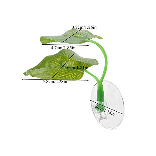 FTVOGUE Planta Artificial Hoja Betta Hamaca Resto de Peces Lecho de desove Acuarios Depósito de Peces Suministro de Hojas con Ventosa