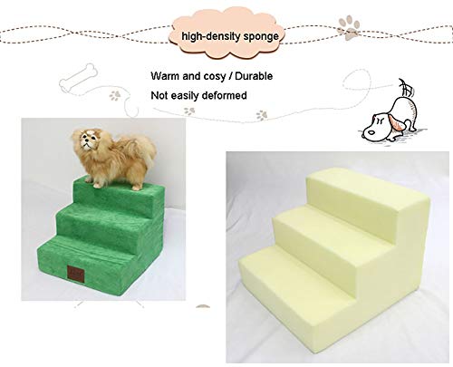 HWL Escaleras para Mascotas Verde Antideslizante del Perro Casero Escaleras, Impermeable Suave 3 Paso Rampa Escalera For Tall Sofá Cama - Interior Al Aire Libre Uso