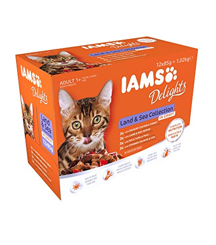 IAMS Delights Gato Adulto Colección Tierra y Mar en Salsa [1,02 kg]