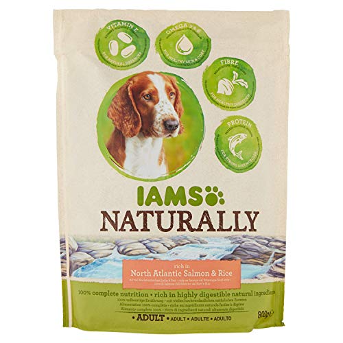 IAMS Naturally Perro adulto Rico en Salmón del Atlántico Norte y Arroz [800 g]