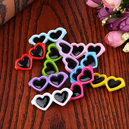 InnerSetting Pinzas para el Pelo de Perro, 10 Unidades/Set de Lazos para Mascotas con Forma de corazón, Gafas de Sol para Mascotas