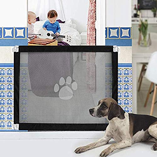 iPawde Magic Gate para Perros, Caja de Seguridad para Perros, fácil de Instalar y Seguro con Cerradura. Mantenga a los Perros alejados de la Cocina/en el Piso de Arriba, 31.5"* 39.3"