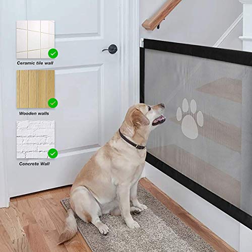 iPawde Magic Gate para Perros, Caja de Seguridad para Perros, fácil de Instalar y Seguro con Cerradura. Mantenga a los Perros alejados de la Cocina/en el Piso de Arriba, 31.5"* 39.3"