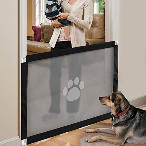 iPawde Magic Gate para Perros, Caja de Seguridad para Perros, fácil de Instalar y Seguro con Cerradura. Mantenga a los Perros alejados de la Cocina/en el Piso de Arriba, 31.5"* 39.3"