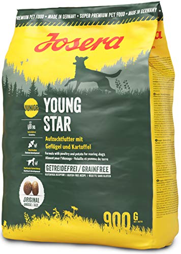 JOSERA Alimento Seco Para Perros : Comida Para Perros Pienso Alimento Seco Saludable Galletas Proteína Pack Sacos Perro YoungStar  5x900 g