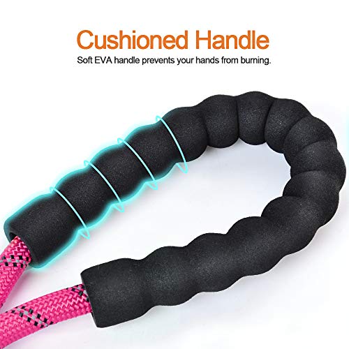 Litthing Correas para Perros Nylon con Mango Acolchado Ajustable Negro Sólido Reflectante 150 cm para Perros Grandes o Medianos Adecuado para Correr Senderismo Correr (Rosa)