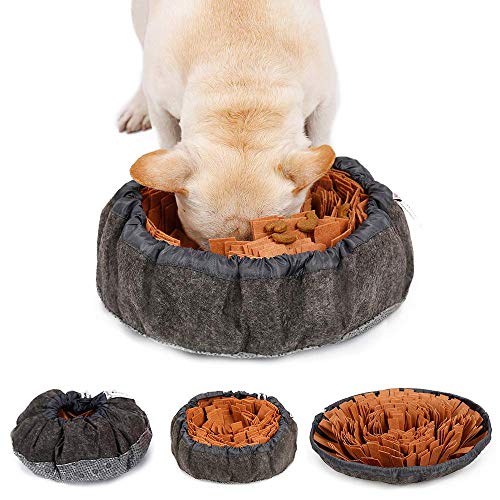 LIVACASA Alfombra Olfato Perro Mascotas, Snuffle Mat, Juguete de Inteligencia para Perros, Lavables a Máquina, Plegable Aviliable, Entrenamiento para Mascotas Pequeños y Grandes Marrón