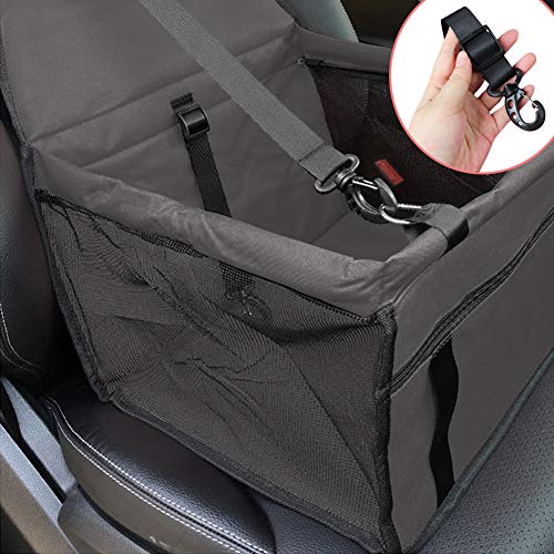 Mascota Coche Asiento Carrier - Car Booster Bolsa portátil y Transpirable para Perros Cat hasta 25LB (Negro)