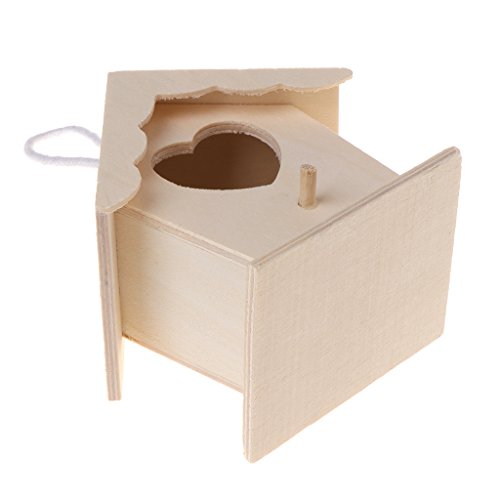 Mentin Nid d'oiseau Maison en Bois Naturel DIY Créatif en Forme de Perroquet Perroquet Suspendu