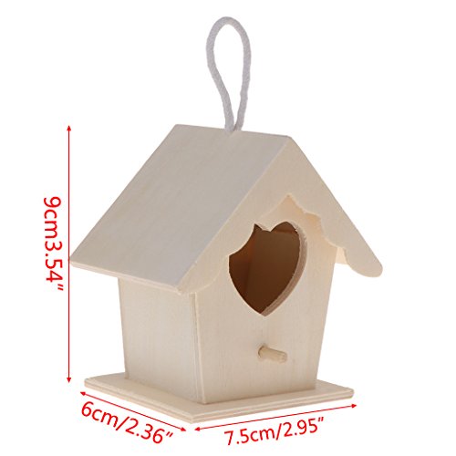 Mentin Nid d'oiseau Maison en Bois Naturel DIY Créatif en Forme de Perroquet Perroquet Suspendu