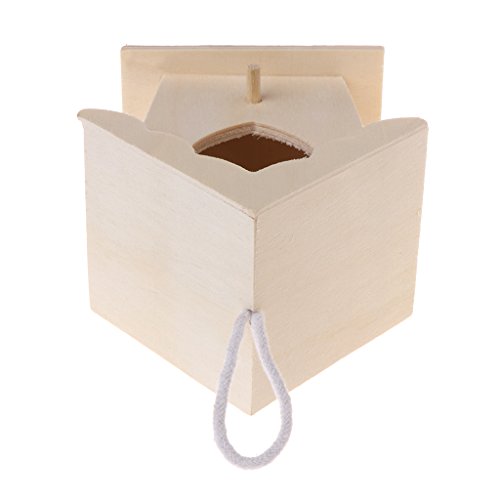 Mentin Nid d'oiseau Maison en Bois Naturel DIY Créatif en Forme de Perroquet Perroquet Suspendu