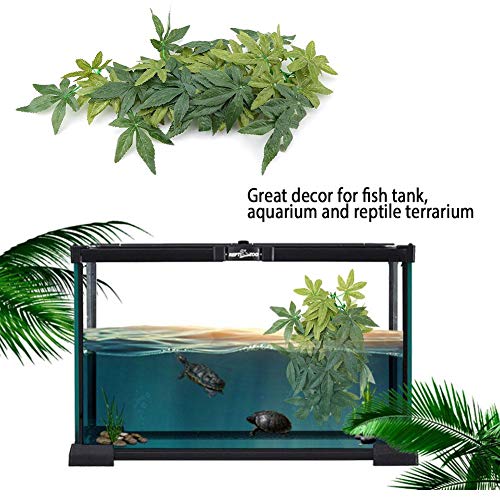 Minnya Reptiles Vid Artificial Plástico Hojas Colgantes Falsas Planta de simulación Verde Reptil Terrario Hábitat Decoración Acuario Adorno de Acuario con una Ventosa (40cm)