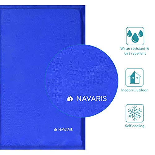 Navaris Alfombra de enfriamiento para Mascotas - Manta refrescante 40x50CM para Perro Gato - Alfombrilla de refrigeración en Azul Oscuro