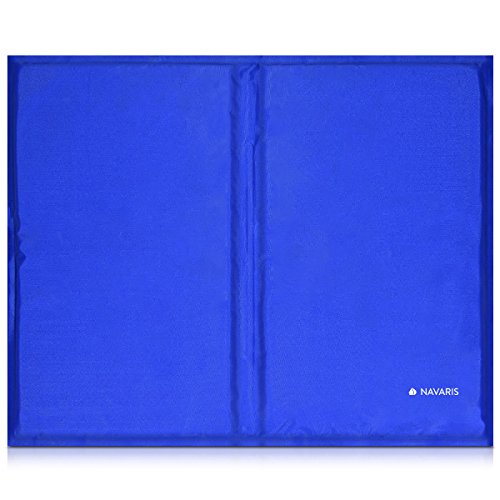 Navaris Alfombra de enfriamiento para Mascotas - Manta refrescante 40x50CM para Perro Gato - Alfombrilla de refrigeración en Azul Oscuro